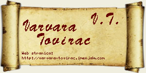 Varvara Tovirac vizit kartica